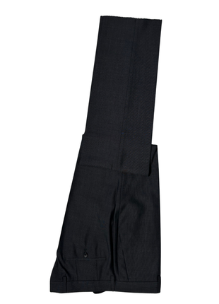 Hugo Boss Mens Charcoal Textured Notch Lapels Classic Fit 3-Piece Wool Silk Suit - 40R