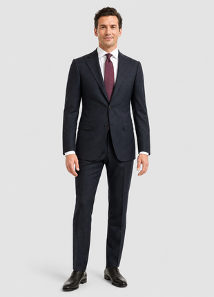 Sartoria Partenopea Mens Black Pinstripe Notch Lapel Classic Fit 3-button Wool Linen Suit - 32R