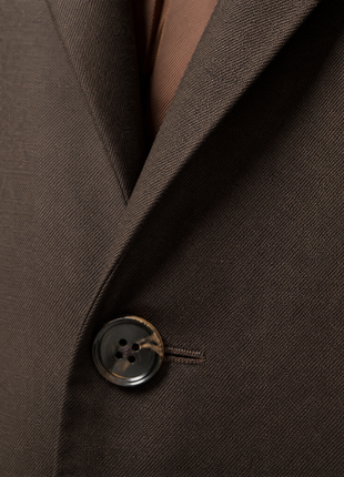 Tovaglia Mens Solid Dark Brown Slim Fit Peak Lapel Wool 3 Piece Suit