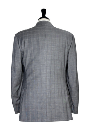 Corneliani Mens Gray Glen Plaid Fully-Canvassed Notch Lapels Classic Fit 2 Button Wool Suit - 40R