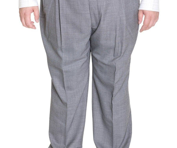 sweatpants that look like dress pants Palm Beach Mens Light Heather Gray Double Pleated Wool Blend Dress Pants, 56W