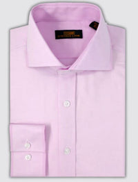 Thumbnail for Steven Land Mens 100% Cotton Pink Classic Fit Spread Collar Dress Shirt