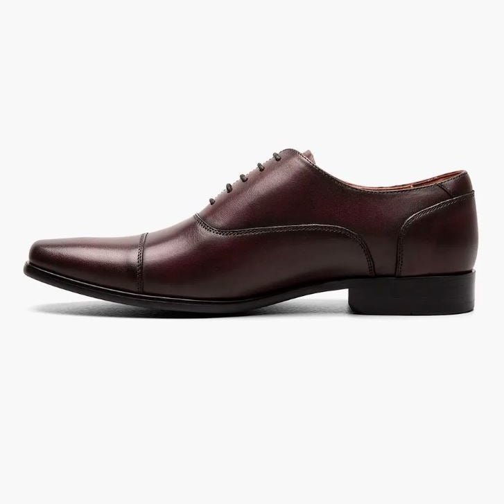 Florsheim Mens Postino Wine Red Oxford Cap Toe Leather Dress Shoes