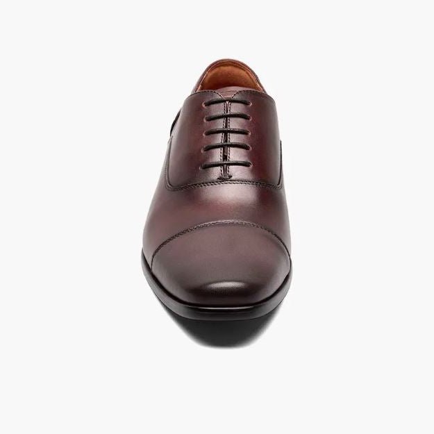 red brown dress shoes Mezlan Mens Cognac Rust Lace-up Calfskin Leather Dress Shoes The Suit Depot