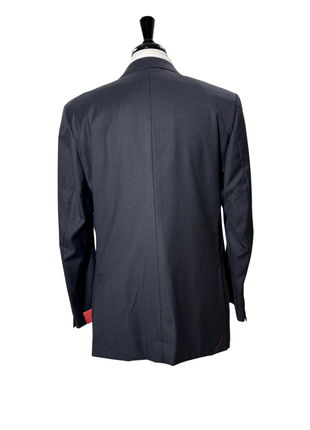 Isaia Mens Solid Dark Charcoal Fully-Canvassed Peak Lapel Classic Fit 1-Button Wool Tuxedo - 44R