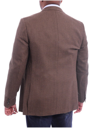 Prontomoda BLAZERS Prontomoda Classic Fit Brown Textured Lambs Wool Blazer Sportcoat Patch Pockets