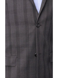 Thumbnail for Prontomoda BLAZERS Prontomoda Men's Gray Plaid 100% Wool Slim Fit Blazer Sport Coat