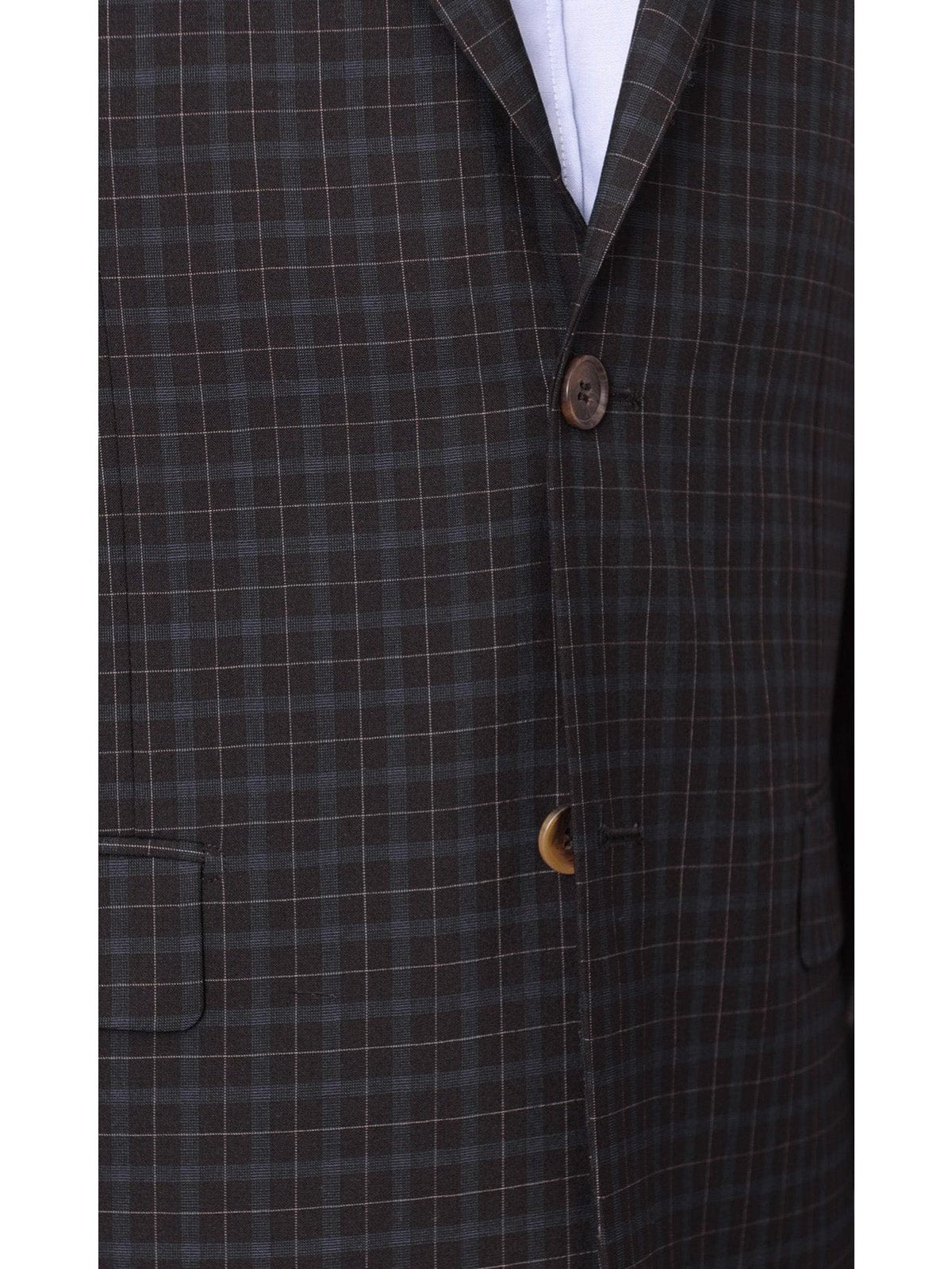 Prontomoda BLAZERS Prontomoda Mens Black& Blue Plaid 100% Wool Regular Fit Blazer Sport Coat