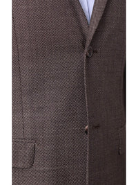 Thumbnail for Prontomoda BLAZERS Prontomoda Mens Brown Textured 100% Wool Regular Fit Blazer Sport Coat