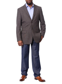 Thumbnail for Prontomoda BLAZERS Prontomoda Mens Brown Textured 100% Wool Regular Fit Blazer Sport Coat