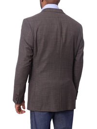 Thumbnail for Prontomoda BLAZERS Prontomoda Mens Brown Textured 100% Wool Regular Fit Blazer Sport Coat
