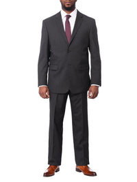 Thumbnail for Prontomoda TWO PIECE SUITS Prontomoda Mens Solid Charcoal Gray 100% Merino Wool Regular Fit Suit