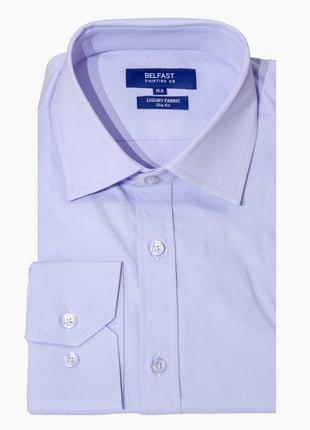 Belfast Shirting Co Mens Lavender Purple Regular Fit Dress Shirt
