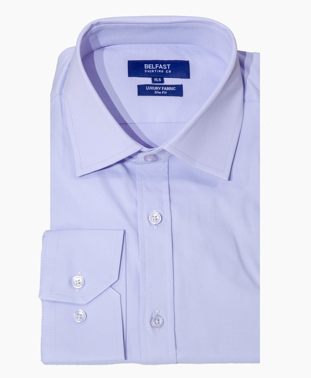Belfast Shirting Co Mens Lavender Purple Regular Fit Dress Shirt