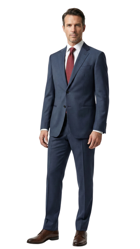 Emporio Armani G-Line Blue Notch Lapel Slim Fit 2 Button Wool Suit