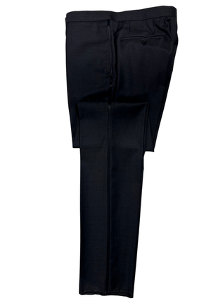 Napoli Mens Charcoal Textured Peak Lapel Classic Fit 1-Button Wool Cashmere Tuxedo with Ticket Pocket - 42S