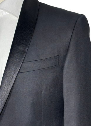 Corneliani Mens Solid Black Fully-Canvassed Shawl Lapel Classic Fit 3-Piece Wool Tuxedo - 38R