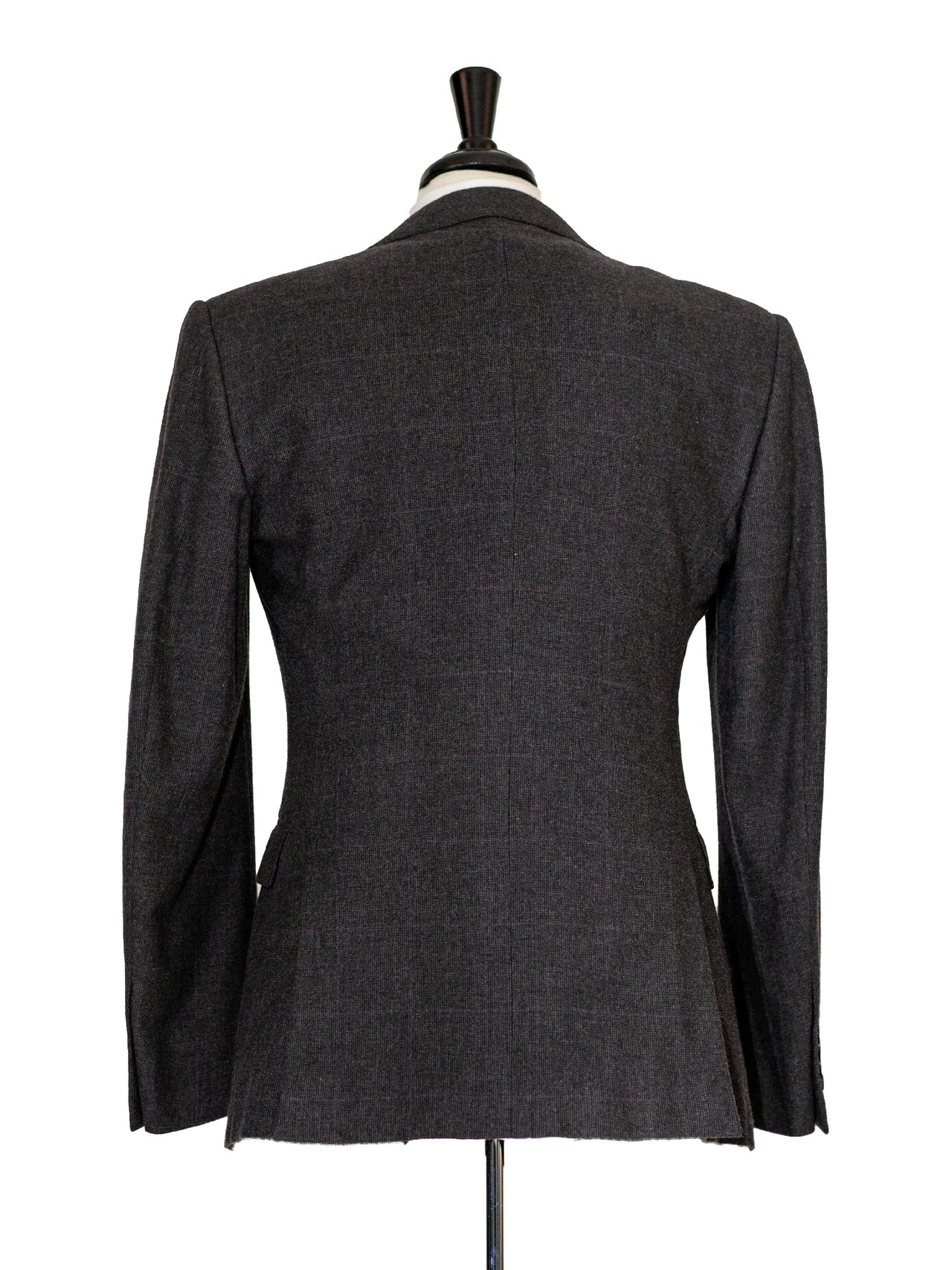 Ralph Lauren Purple Label Mens 38L Charcoal Gray Check 100% Wool 3 Piece Suit