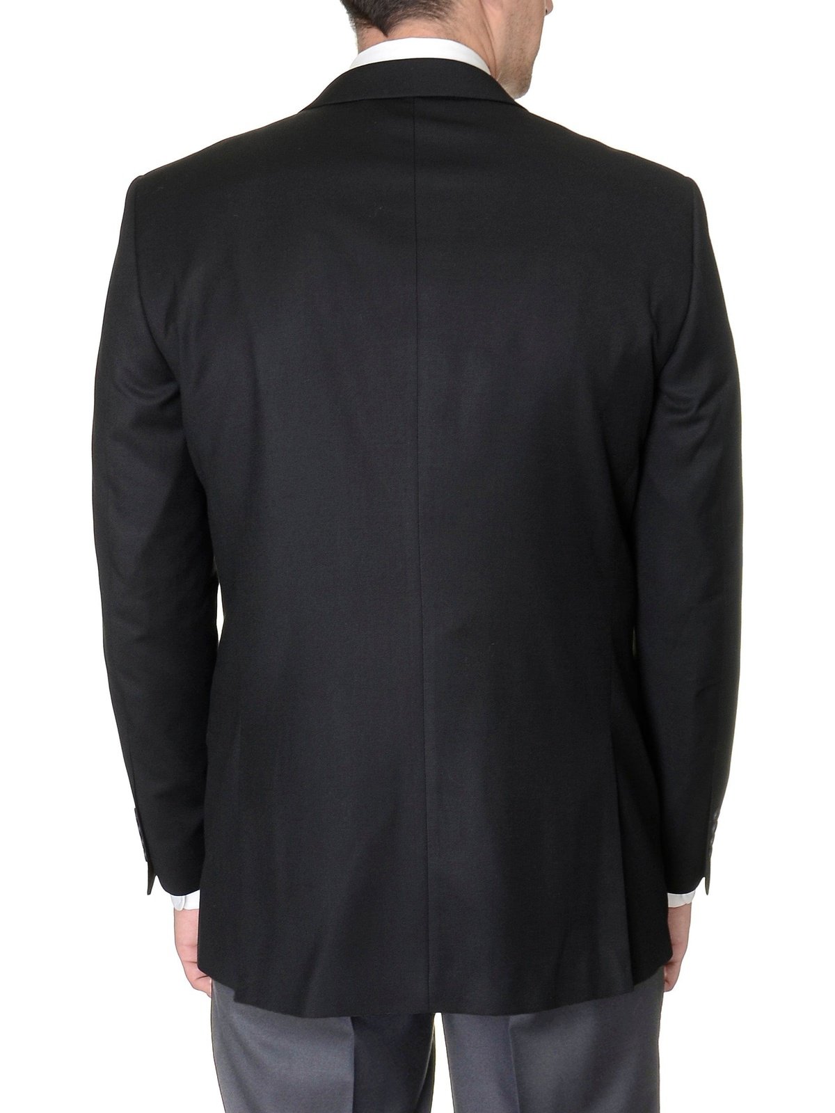 Raphael BLAZERS Raphael Regular Fit Solid Black Two Button Blazer Suit Jacket