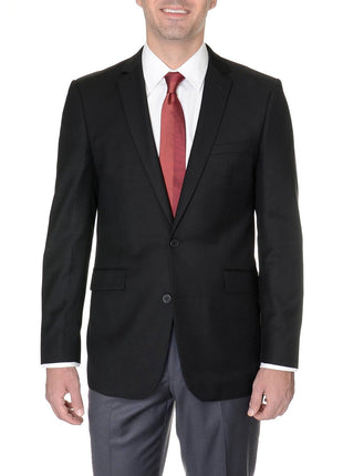 Raphael BLAZERS Raphael Regular Fit Solid Black Two Button Blazer Suit Jacket