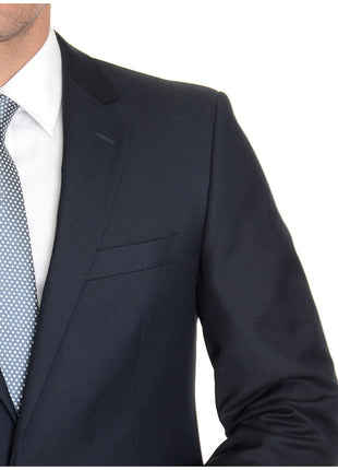 Raphael BLAZERS Raphael Regular Fit Solid Navy Blue Two Button Blazer Suit Jacket