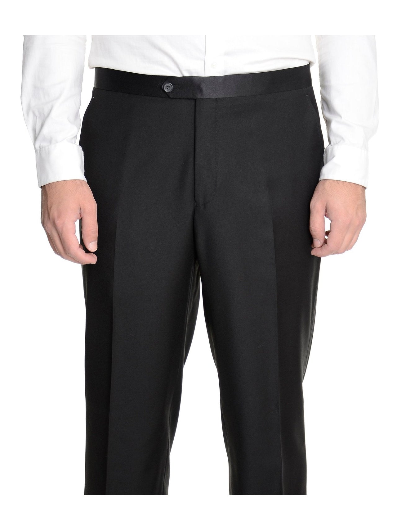 Raphael TUXEDOS Raphael Slim Fit Solid Black Tuxedo Suit With Satin Stripe On Pant