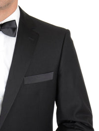 Thumbnail for Raphael TUXEDOS Raphael Slim Fit Solid Black Tuxedo Suit With Satin Stripe On Pant