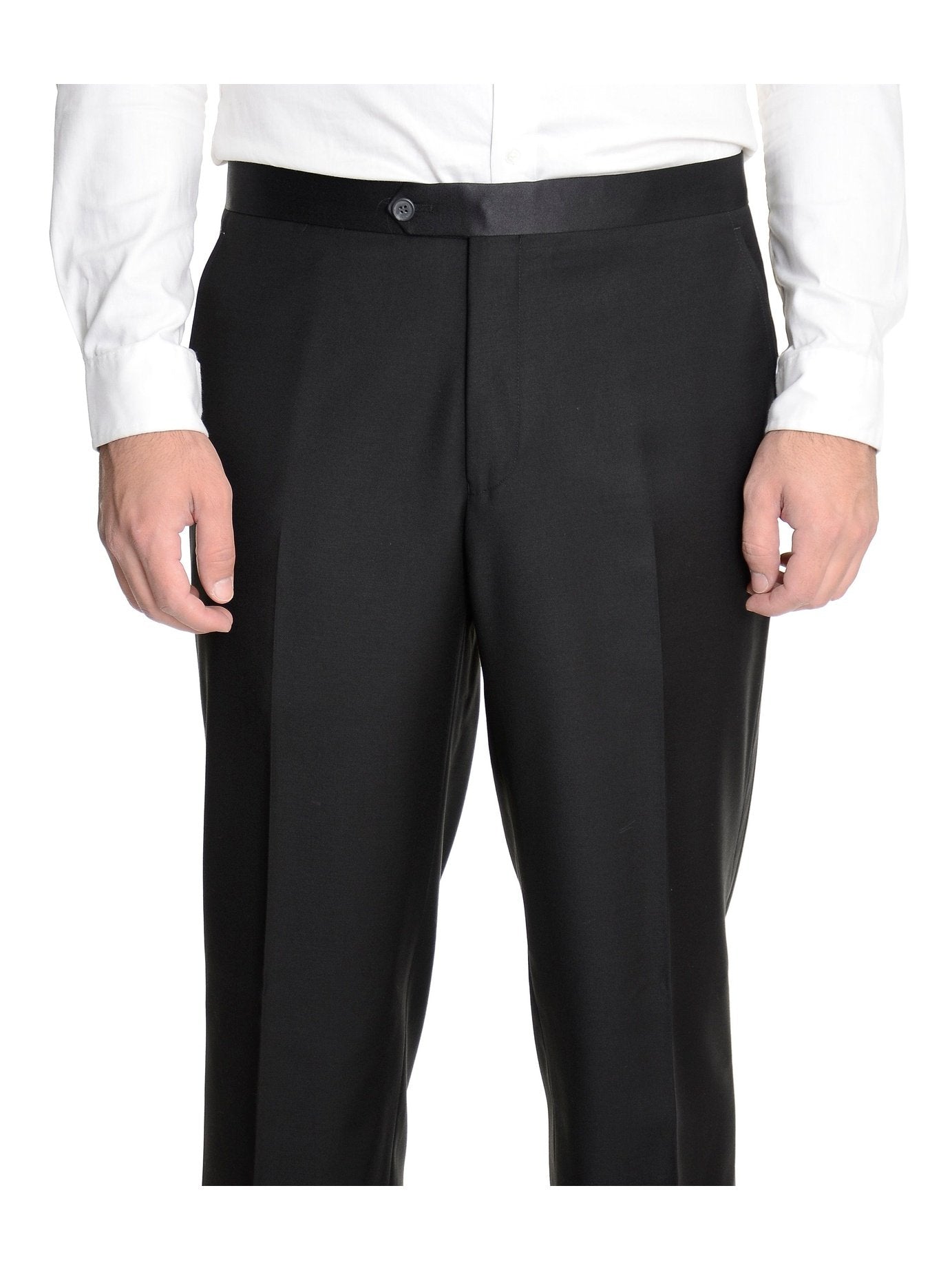 Men's Black Dinner Trousers Formal Evening Pants Tuxedo Satin Stripe Men's Black Dinner Trousers Formal Evening Pants Tuxedo Satin Stripe