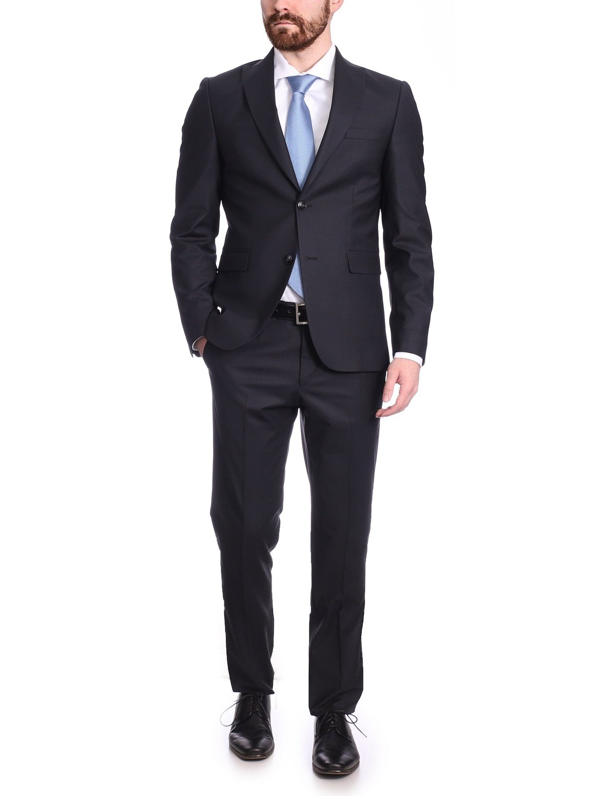 Shop Raphael Black Man Made Material Suit | The Suit Depot