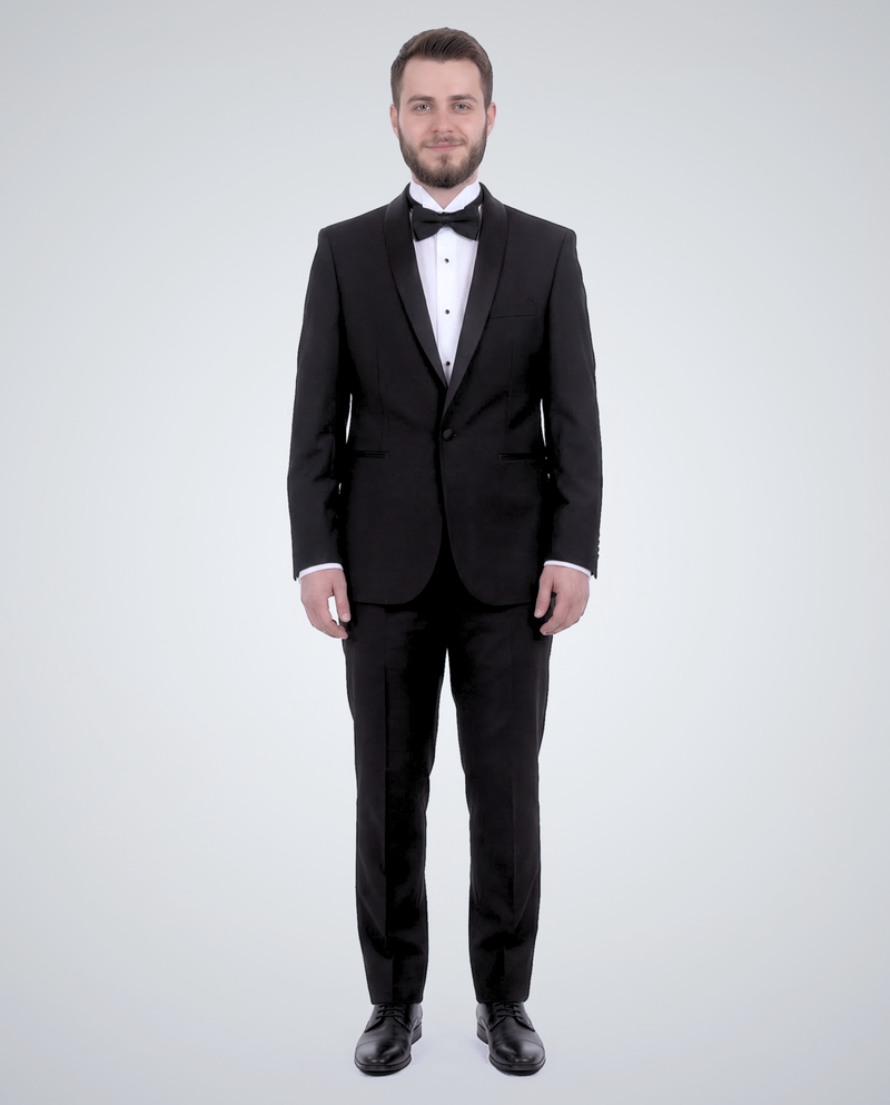 Shop Gino Vitale Black Man Made Material Tuxedo | The Suit Depot