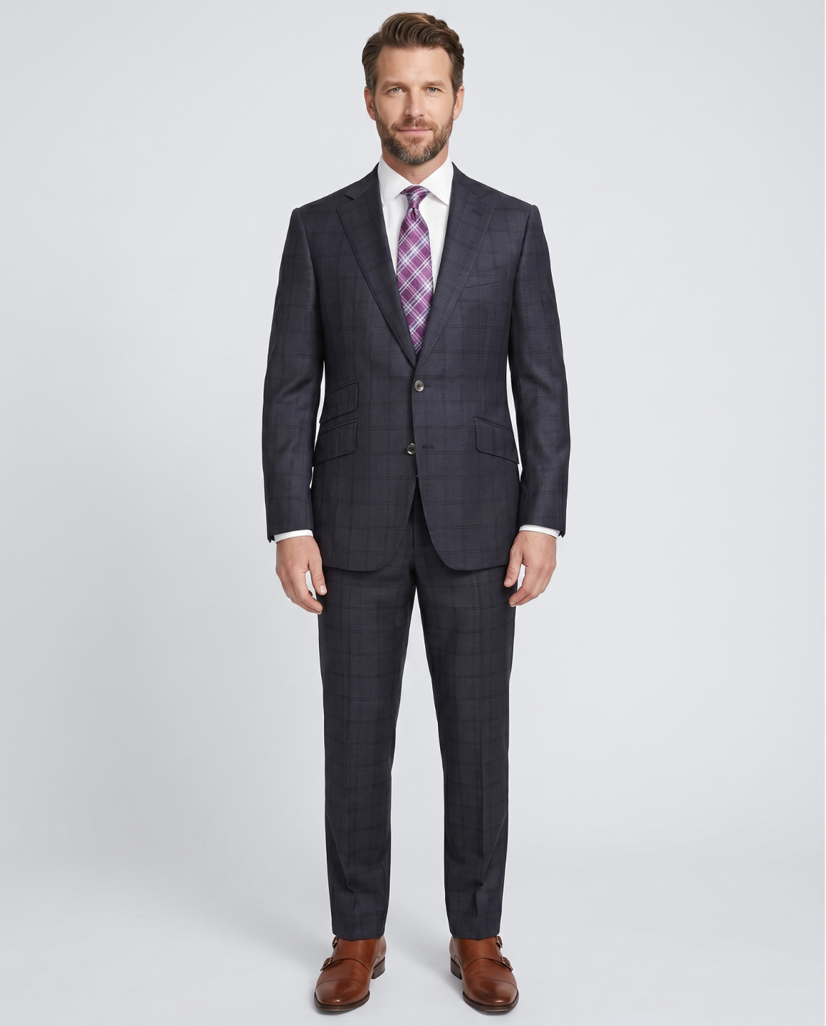 grey suit and navy blue dress Shop Robert Graham Navy 100% Wool Suit