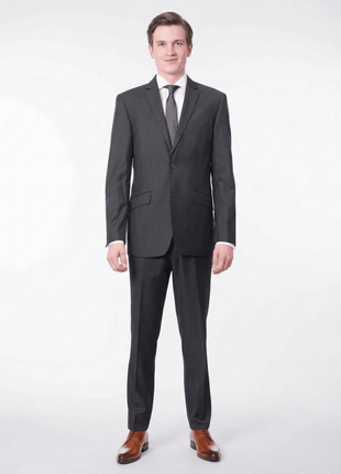 Raphael Slim Fit Solid Medium Gray Two Button Suit