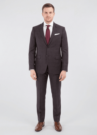 John Varvatos Half-Canvassed Burgundy Two Button Wool Blend Suit