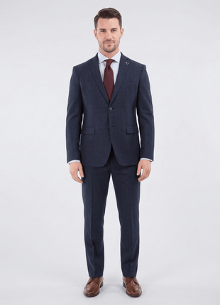 John Varvatos Half-Canvassed Navy Two Button Wool Blend Suit