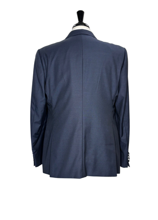 Armani Collezioni M Line Navy Micro-Check Slim Fit Peak Lapel 3-Piece Wool Tuxedo - 44R