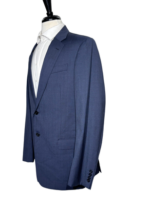Armani Collezioni G-Line Blue Textured Slim Fit Notch Lapel 2-Button Wool Suit - 44L