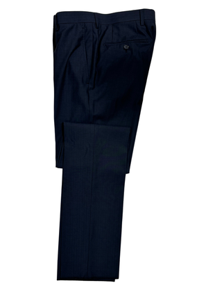 Bartorelli Napoli Mens Blue Subtle Stripe Notch Lapel Classic Fit 2-Button Wool Suit  - 38R