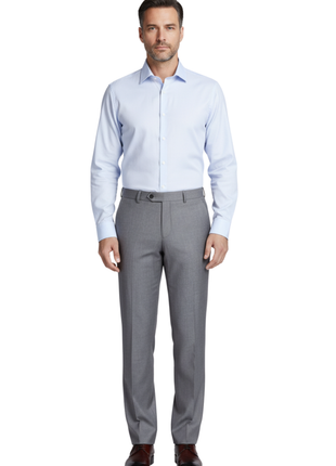Men's Regular Fit Flat Front Wool Suit Pant - The Suit Depot