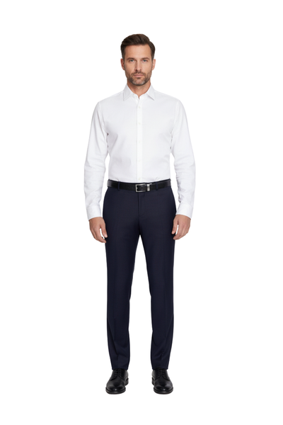 Shop Raphael Slim Fit Navy Blue Dress Pants