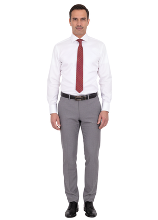 Christopher Morris Mens 100% Cotton Solid White Non-Iron Classic Fit Dress Shirt