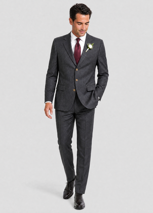 Sartoria Partenopea Mens Gray Stripe Notch Lapel Classic Fit 3-button Wool Suit - 42R