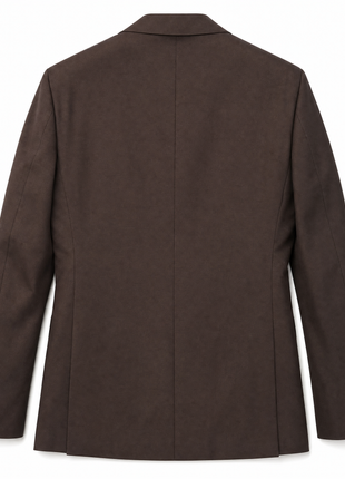 Tovaglia Mens Solid Dark Brown Slim Fit Peak Lapel Wool 3 Piece Suit