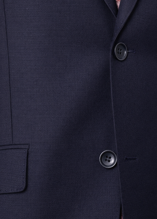 Men's Slim Fit Solid Navy Blue Two Button Wool Suit - The Suit Depot