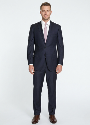Label E Modern Fit Solid Blue Wool Suit - The Suit Depot
