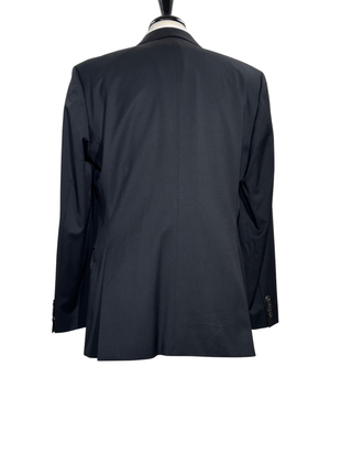 Hugo Boss Mens Solid Black Notch Lapels Classic Fit 2 Button Wool Suit - 40L