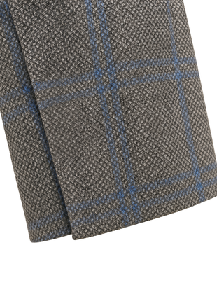 Canali Kei Charcoal Grey & Blue Modern Fit Notch Lapel Wool Silk 2-Button Sport Coat 40R
