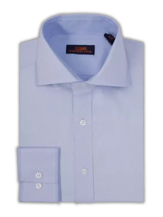 Steven Land SHIRTS Steven Land Men&#39;s 100% Cotton Blue Classic Fit Spread Collar Dress Shirt
