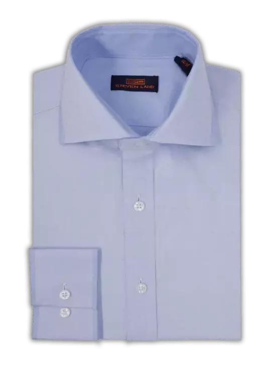 Steven Land SHIRTS Steven Land Men's 100% Cotton Blue Classic Fit Spread Collar Dress Shirt