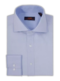 Thumbnail for Steven Land SHIRTS Steven Land Men's 100% Cotton Blue Classic Fit Spread Collar Dress Shirt