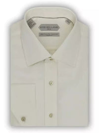 Thumbnail for Steven Land SHIRTS Steven Land Men's 100% Cotton Cream Non-Iron French Cuff Classic Fit Dress Shirt